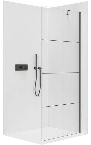 CERANO - Sprchová zástena Walk-in Onyx YL/P - 8 mm - čierna matná, industriálne sklo - 90x200 cm