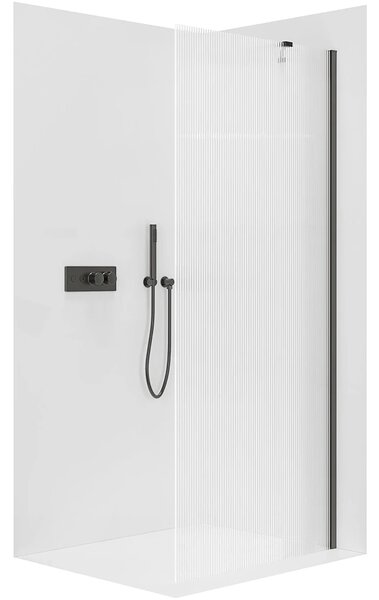 CERANO - Sprchová zástena Walk-in Onyx YL/P - 8 mm - čierna matná, ryhované sklo - 50x200 cm