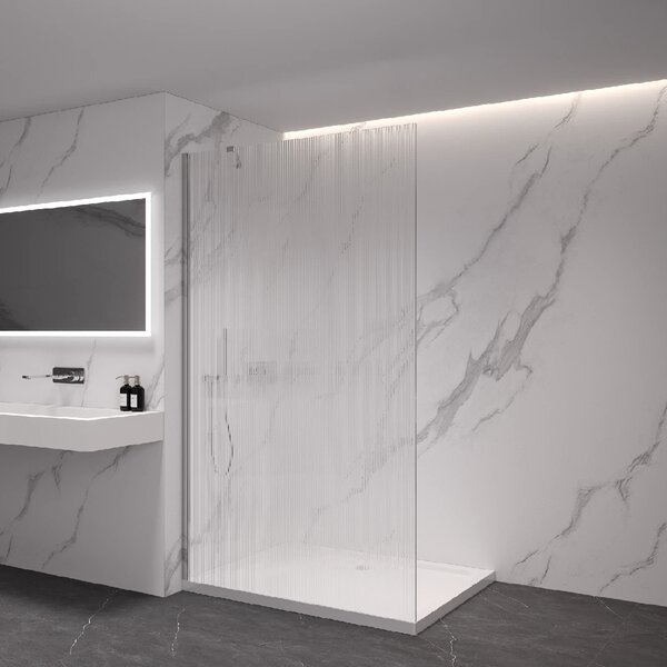 CERANO - Sprchová zástena Walk-in Onyx YL/P - 8 mm - chróm, ryhované sklo - 50x200 cm