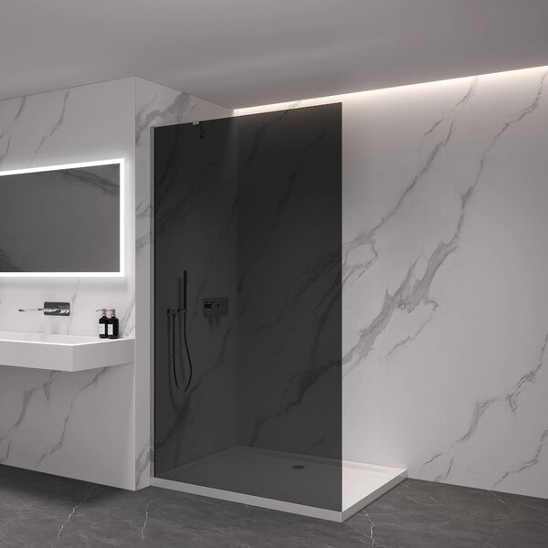CERANO - Sprchová zástena Walk-in Onyx YL/P - 8 mm - chróm, grafitové sklo - 80x200 cm