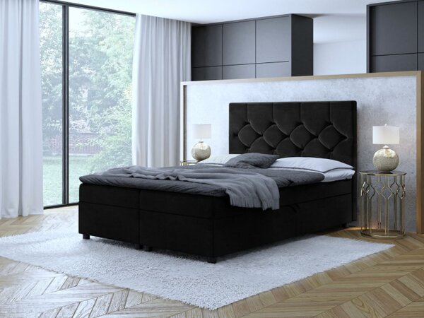 Kontinentálna posteľ 180x200 ROSANA - čierna