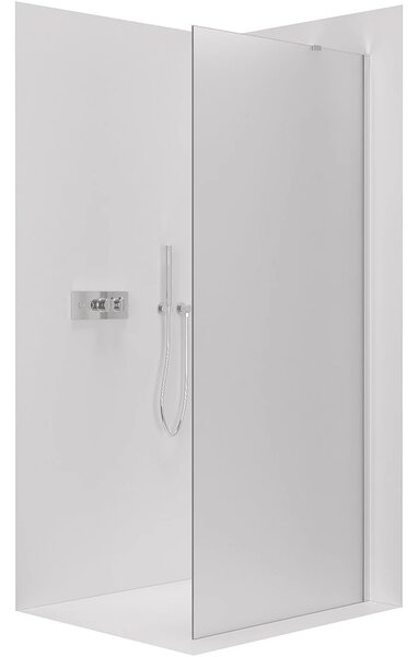 CERANO - Sprchová zástena Walk-in Onyx YL/P - 8 mm - guľatá vzpera - chróm, mliečne sklo - 40x200 cm