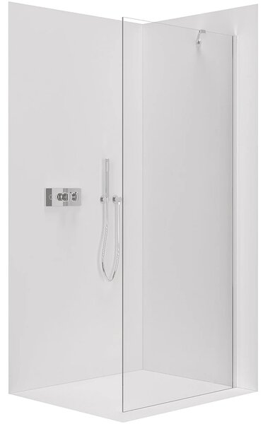 CERANO - Sprchová zástena Walk-in Onyx YL/P - 8 mm - guľatá vzpera - chróm, transparentné sklo - 40x200 cm