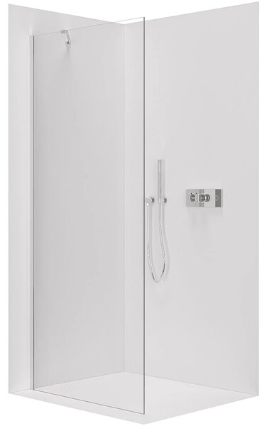 CERANO - Sprchová zástena Walk-in Onyx YL/P - 8 mm - guľatá vzpera - chróm, transparentné sklo - 40x200 cm