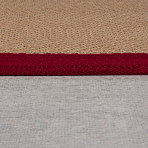 Flair Rugs , Kusový koberec Herringbone Border Kira Red, 120x170, béžová, chodba / predsieň