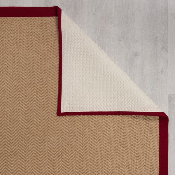 Flair Rugs , Kusový koberec Herringbone Border Kira Red, 120x170, béžová, chodba / predsieň