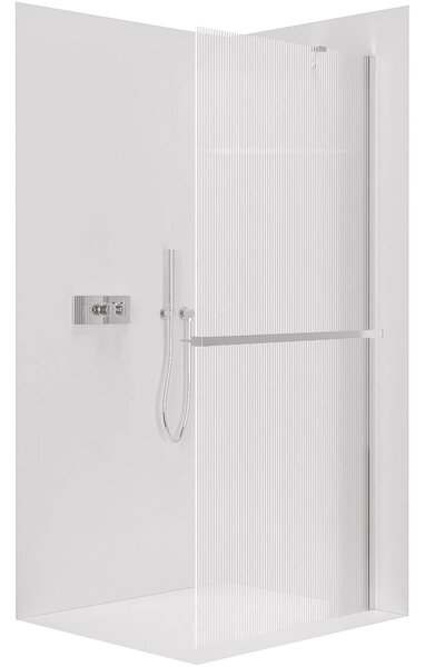 CERANO - Sprchová zástena Walk-in Onyx YL/P - 8 mm + polička/držiak na uteráky - chróm, ryhované sklo - 50x200 cm