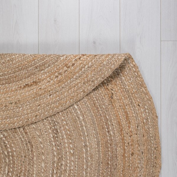 Flair Rugs, Kusový koberec Capri Jute Natural kruh, 133x133 (priemer) kruh, béžová, chodba / predsieň