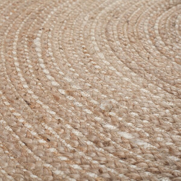 Flair Rugs, Kusový koberec Capri Jute Natural kruh, 133x133 (priemer) kruh, béžová, chodba / predsieň