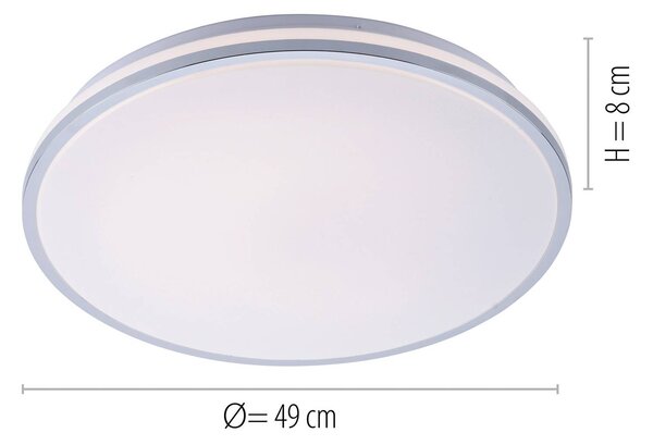 Isabell LED stropné svietidlo, Ø 49 cm, Chrómová / strieborná, Kúpeľňa, Plast, Moderný, Závesné svietidlo
