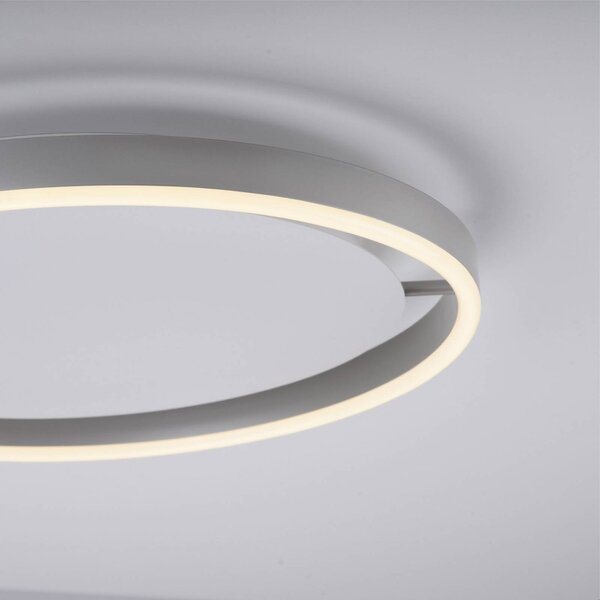 LED stropné svietidlo Ritus, Ø 39,3 cm, hliník, Hliník / sivá / zinok, Obývacia izba / jedáleň, Hliník, Moderný, Závesné svietidlo