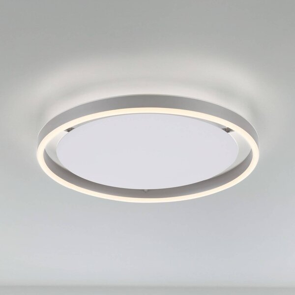 LED stropné svietidlo Ritus, Ø 39,3 cm, hliník, Hliník / sivá / zinok, Obývacia izba / jedáleň, Hliník, Moderný, Závesné svietidlo
