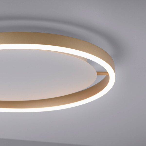 JUST LIGHT. GmbH LED stropné svietidlo Ritus, Ø 39,3 cm matná mosadz, Hnedá / staromosadz, Obývacia izba / jedáleň, Hliník, Moderný, Závesné svietidlo