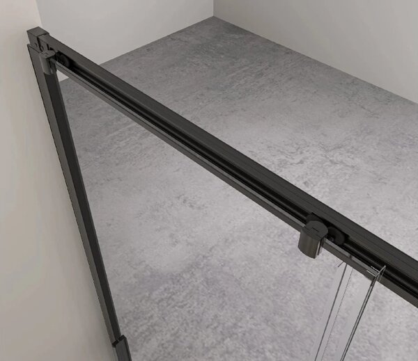 CERANO - Sprchové posuvné dvere Varone LINE Ľ/P - 6 mm - čierna matná, transparentné sklo - 100x195 cm
