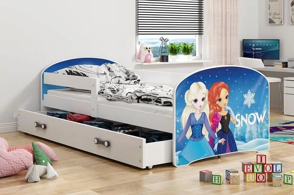 Detská posteľ Luki Ľadové kráľovstvo 160x80 s úložným priestorom (2 barevné provedení)
