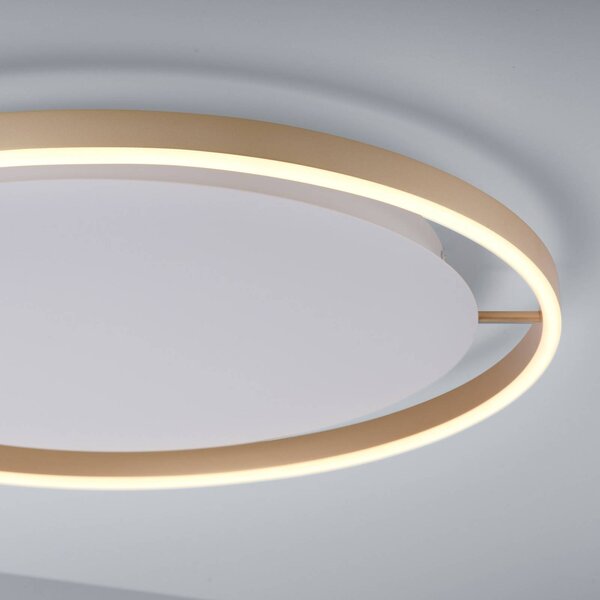 JUST LIGHT. GmbH LED stropné svietidlo Ritus, Ø 58,5 cm, matná mosadz, Hnedá / staromosadz, Obývacia izba / jedáleň, Hliník, Moderný, Závesné svietidlo