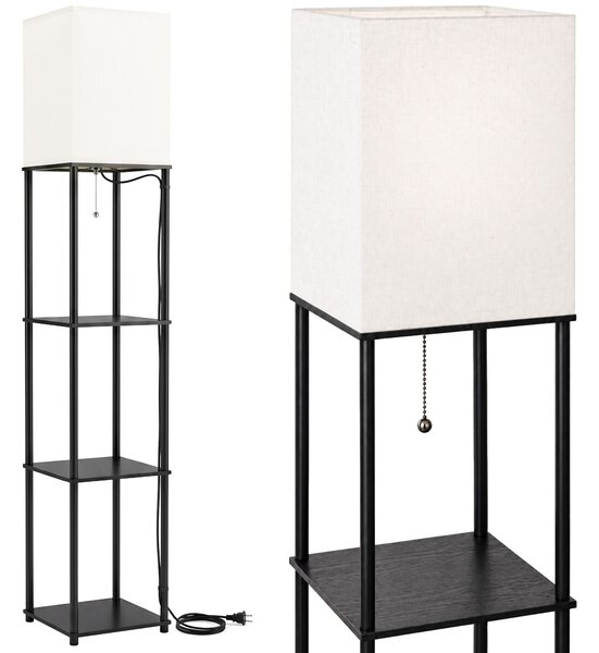 Toolight Toolight, stojacia podlahová lampa s policami 1xE27, JNH050-1F, biela, 26x26x157 cm, OSW-56242