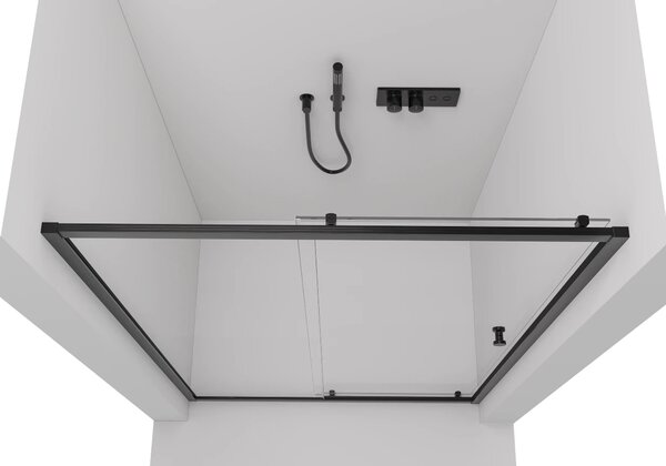CERANO - Sprchové posuvné dvere Varone POINT Ľ/P - 6 mm - čierna matná, transparentné sklo - 90x195 cm