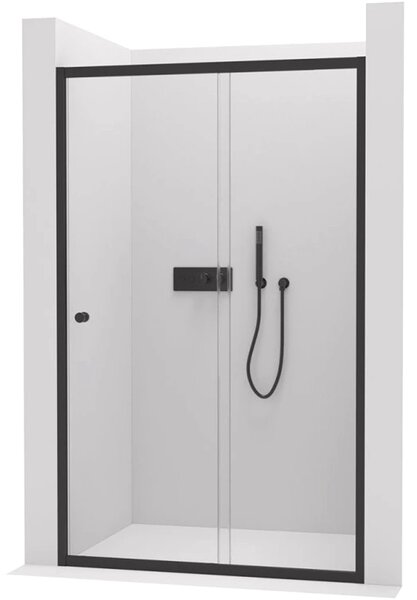 CERANO - Sprchové posuvné dvere Varone POINT Ľ/P - 6 mm - čierna matná, transparentné sklo - 90x195 cm
