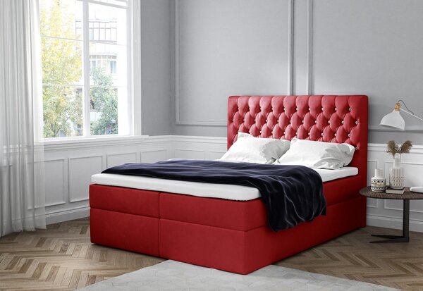Čalúnená posteľ boxspring MONET + topper, 180x200, jasmine 60