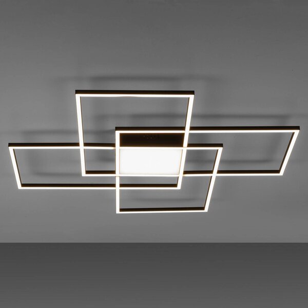 Q-Smart-Home Paul Neuhaus Q-ASMIN stropné LED svetlo 80 x 80 cm, Čierna, Obývacia izba / jedáleň, Plast, Moderný, Stropné svetlo