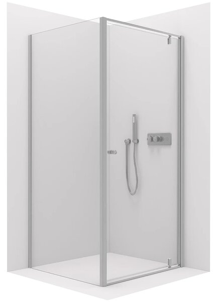 CERANO - Sprchovací kút Ferri Ľ/P - 6 mm - chróm, transparentné sklo - 80x80x195 cm - pivotový