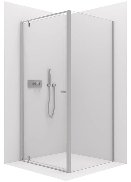 CERANO - Sprchovací kút Ferri Ľ/P - 6 mm - chróm, transparentné sklo - 80x80x195 cm - pivotový