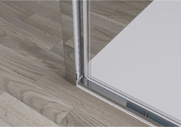 CERANO - Trostenný sprchovací kút Ferri UL/P - 6 mm - chróm, transparentné sklo - 80x80x195 cm - pivotový