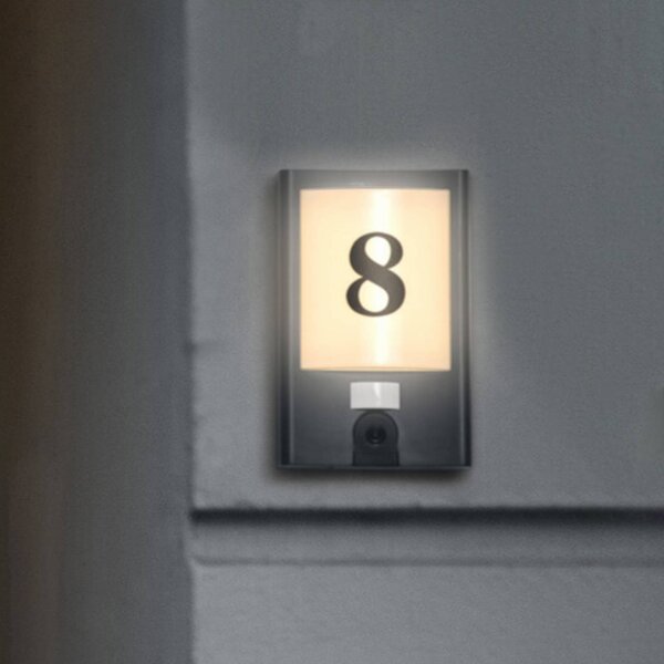 LEDVANCE SMART+ WiFi Entrance Number Camera stena, Čierna, Plast, Moderný, Nástenné svietidlo