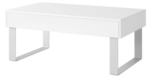 Konferenčný stolík velký CALABRINI, 110x45x63,5, biela/biely lesk
