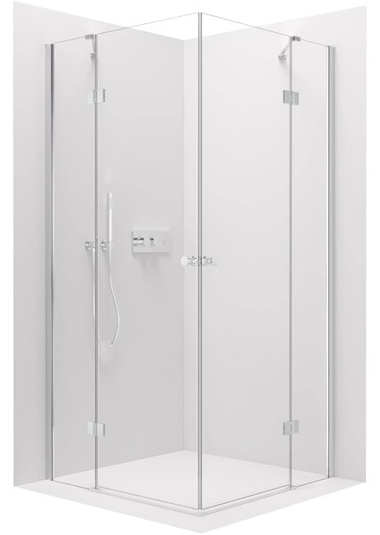 CERANO - Sprchovací kút Marino Duo Ľ/P - 6 mm - chróm, transparentné sklo - 90x90x190 cm - pántový
