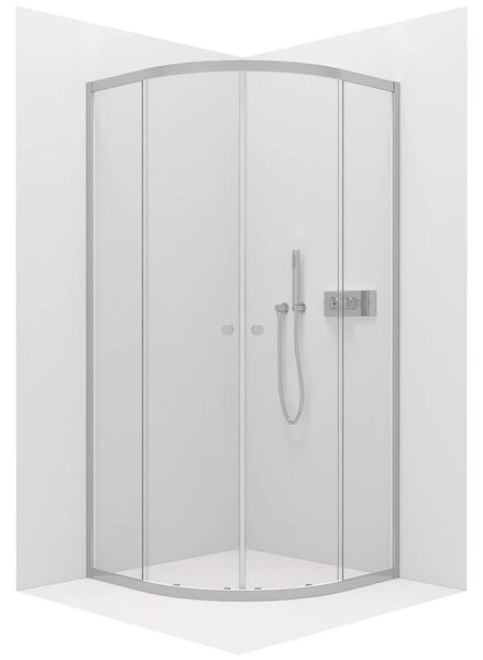 CERANO - Sprchovací kút Orso L/P 5 mm - chróm + CERANO - Sprchová vanička Piato - biela lesklá - 80x80 cm
