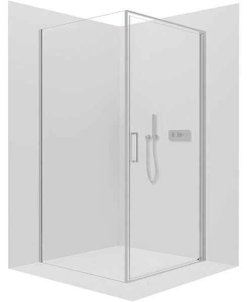 CERANO - Sprchovací kút Porte Ľ/P - 8 mm - chróm, transparentné sklo - 80x70x195 cm - otočný