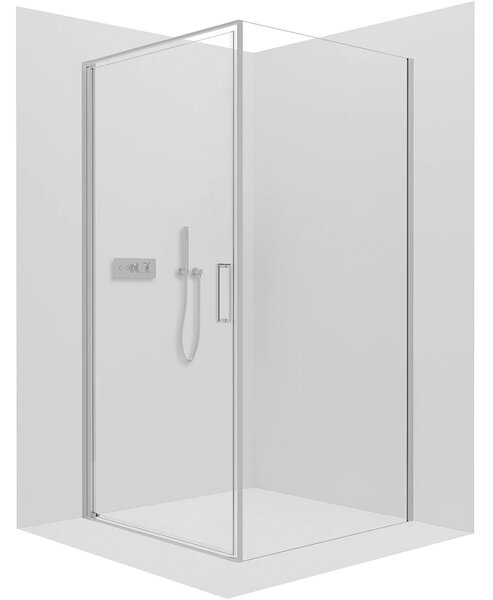 CERANO - Sprchovací kút Porte Ľ/P - 8 mm - chróm, transparentné sklo - 80x70x195 cm - otočný