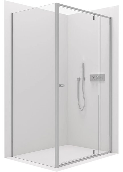 CERANO - Sprchovací kút Santini Ľ/P - 6 mm - chróm, transparentné sklo - 100x80x195 cm - pivotový