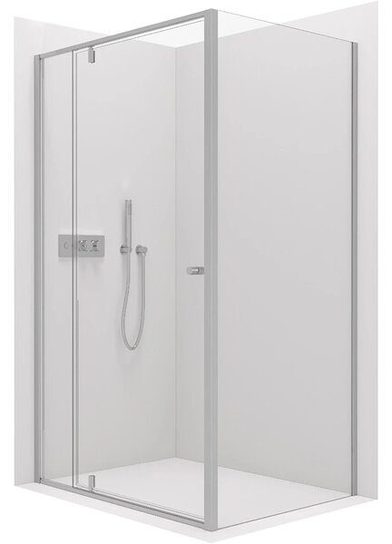 CERANO - Sprchovací kút Santini Ľ/P - 6 mm - chróm, transparentné sklo - 100x80x195 cm - pivotový