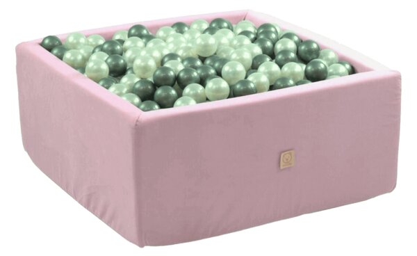Suchý bazén štvorcový pre deti 90×90×40 – ružová - bez guličiek