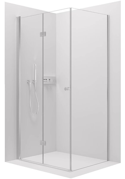 CERANO - Sprchovací kút Volpe L/P - 6 mm - chróm, transparentné sklo - 60x70x190 cm - zalamovacia