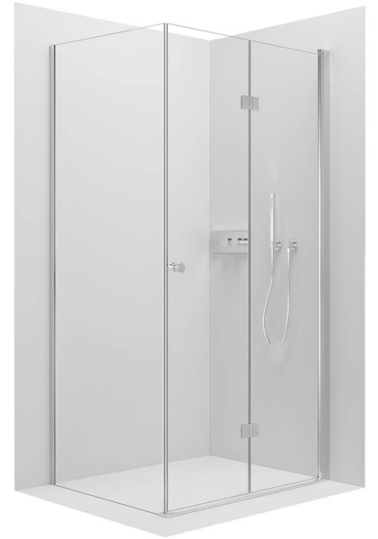 CERANO - Sprchovací kút Volpe L/P - 6 mm - chróm, transparentné sklo - 60x70x190 cm - zalamovacia