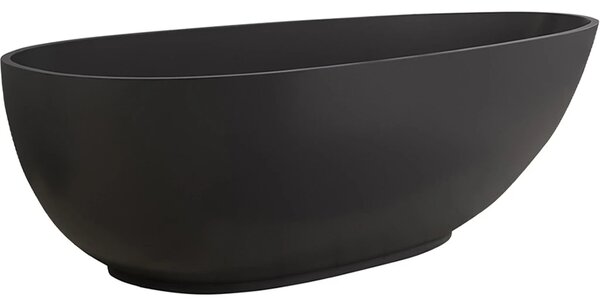 CERANO - Voľne stojaca vaňa z liateho mramoru Aura - čierna matná - 180x90 cm
