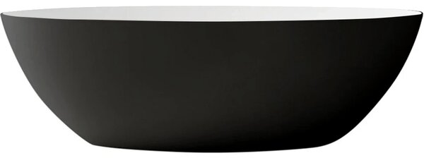 CERANO - Voľne stojaca vaňa z liateho mramoru Emilia - čierna matná/biela matná - 180x85cm