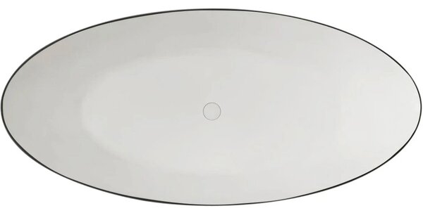 CERANO - Voľne stojaca vaňa z liateho mramoru Emilia - čierna matná/biela matná - 180x85cm