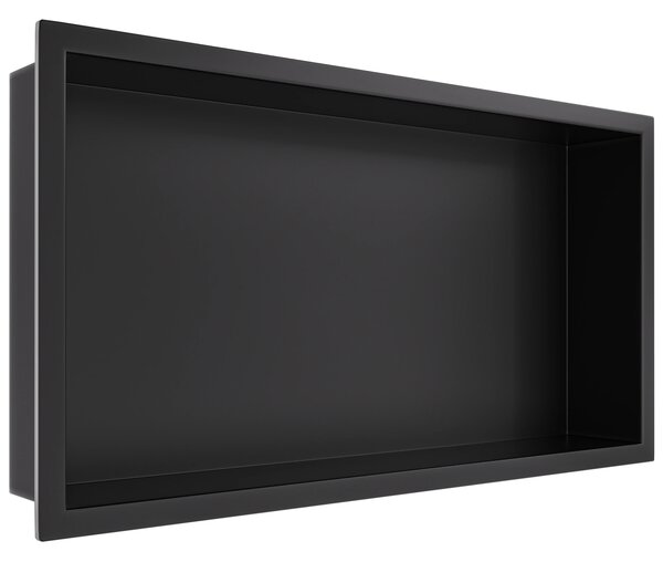CERANO - Zápustná polička / nika s okrajom do obkladu - čierna matná - 60x30x10 cm