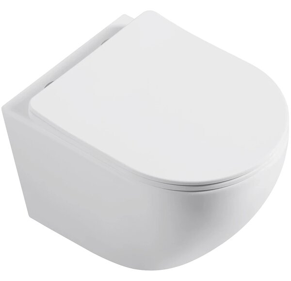 CERANO - WC závesné Cesso, Vortex + Slim/UF sedátko - biela matná - 49x36 cm