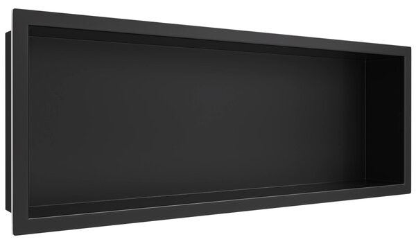 CERANO - Zápustná polička / nika s okrajom do obkladu - čierna matná - 60x20x10 cm