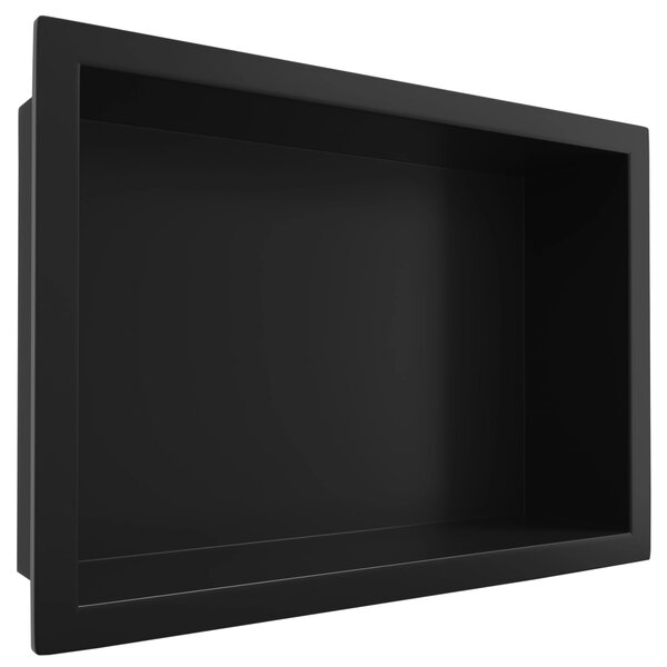 CERANO - Zápustná polička / nika s okrajom do obkladu - čierna matná - 30x20x10 cm