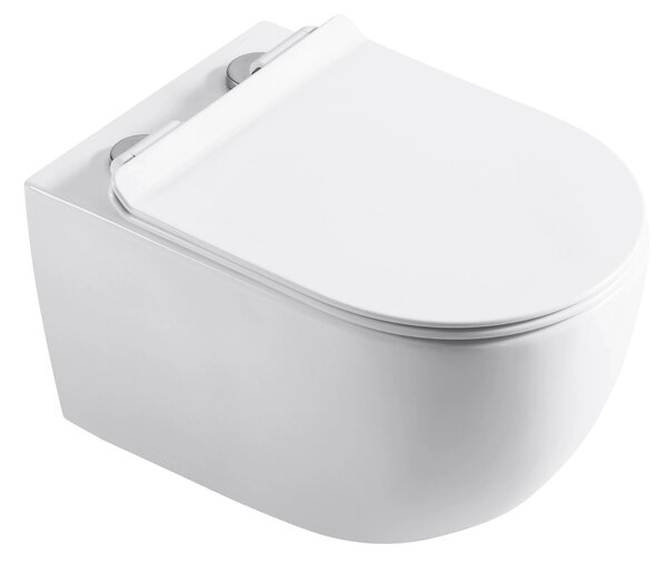 CERANO - WC závesné Felci, Rimless + Slim/UF sedátko - biela lesklá - 53x37 cm