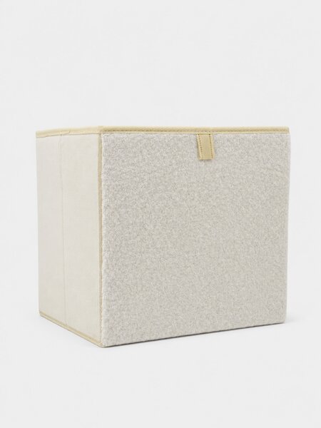 Sinsay - Skladací úložný kôš s kožušinkou - biela