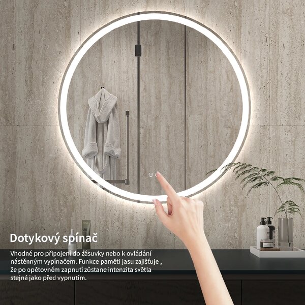 CERANO - Kúpeľňové LED zrkadlo Eterno - Ø 100 cm