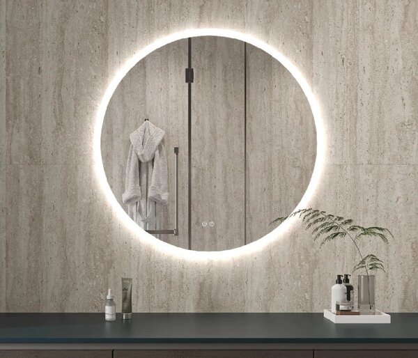 CERANO - Kúpeľňové LED zrkadlo Aureo - Ø 50 cm